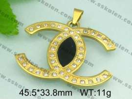 Stainless Steel Stone&Crystal Pendant