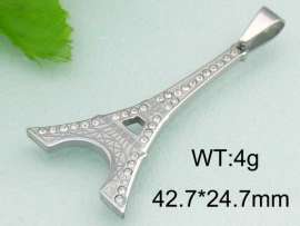 Stainless Steel Stone&Crystal Pendant