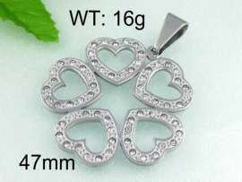 Stainless Steel Stone&Crystal Pendant
