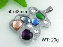 Stainless Steel Stone&Crystal Pendant