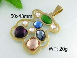 Stainless Steel Stone&Crystal Pendant