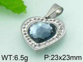 Stainless Steel Stone&Crystal Pendant