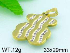 Stainless Steel Stone&Crystal Pendant