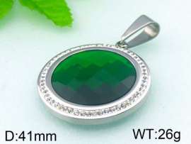 Stainless Steel Stone&Crystal Pendant