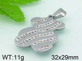 Stainless Steel Stone&Crystal Pendant