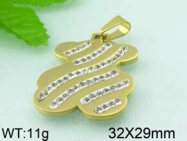 Stainless Steel Stone&Crystal Pendant