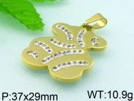 Stainless Steel Stone&Crystal Pendant