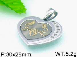 Stainless Steel Stone&Crystal Pendant