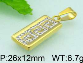 Stainless Steel Stone&Crystal Pendant