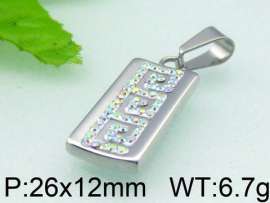 Stainless Steel Stone&Crystal Pendant