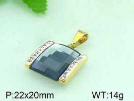 Stainless Steel Stone&Crystal Pendant