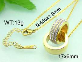 Stainless Steel Stone&Crystal Pendant