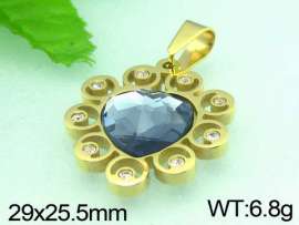 Stainless Steel Stone&Crystal Pendant