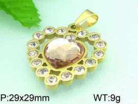 Stainless Steel Stone&Crystal Pendant