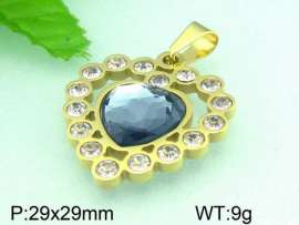 Stainless Steel Stone&Crystal Pendant