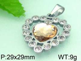 Stainless Steel Stone&Crystal Pendant