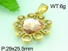Stainless Steel Stone&Crystal Pendant
