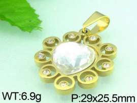 Stainless Steel Stone&Crystal Pendant