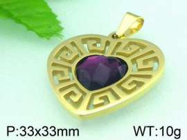 Stainless Steel Stone&Crystal Pendant