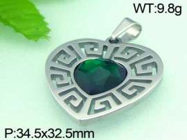 Stainless Steel Stone&Crystal Pendant