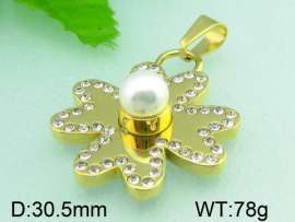 Stainless Steel Stone&Crystal Pendant