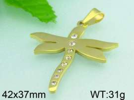 Stainless Steel Stone&Crystal Pendant