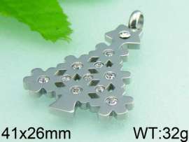 Stainless Steel Stone&Crystal Pendant