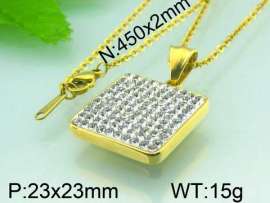 Stainless Steel Stone&Crystal Pendant