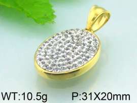 Stainless Steel Stone&Crystal Pendant