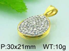 Stainless Steel Stone&Crystal Pendant