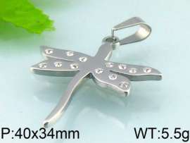 Stainless Steel Stone&Crystal Pendant