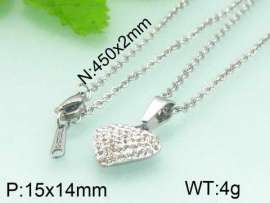 Stainless Steel Stone&Crystal Pendant