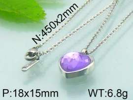 Stainless Steel Stone&Crystal Pendant