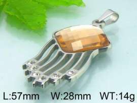 Stainless Steel Stone&Crystal Pendant