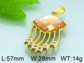 Stainless Steel Stone&Crystal Pendant