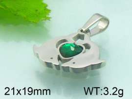 Stainless Steel Stone&Crystal Pendant