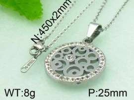 Stainless Steel Stone&Crystal Pendant