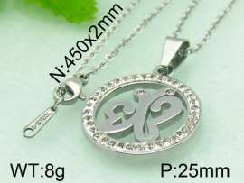 Stainless Steel Stone&Crystal Pendant
