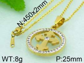 Stainless Steel Stone&Crystal Pendant