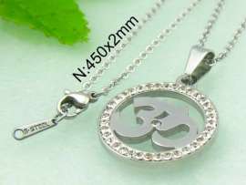Stainless Steel Stone&Crystal Pendant