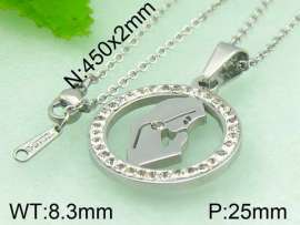 Stainless Steel Stone&Crystal Pendant