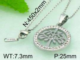 Stainless Steel Stone&Crystal Pendant