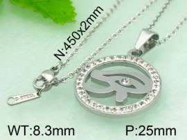 Stainless Steel Stone&Crystal Pendant