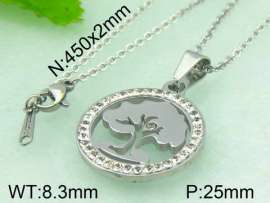 Stainless Steel Stone&Crystal Pendant