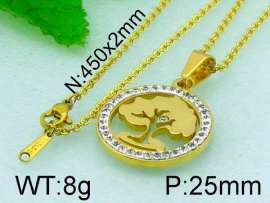 Stainless Steel Stone&Crystal Pendant