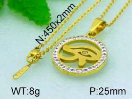 Stainless Steel Stone&Crystal Pendant