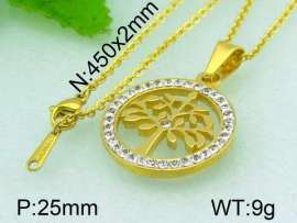 Stainless Steel Stone&Crystal Pendant