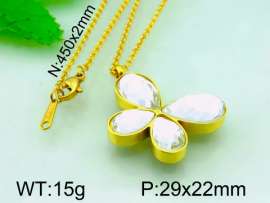 Stainless Steel Stone & Crystal Pendant