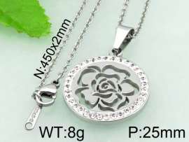 Stainless Steel Stone & Crystal Pendant
