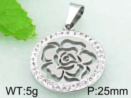 Stainless Steel Stone & Crystal Pendant